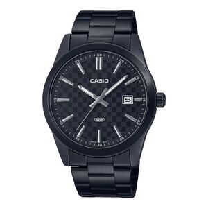 Casio Men’s Black Analog Watch Black Dial Steel Bracelet - MTP-VD03B-1AUDF